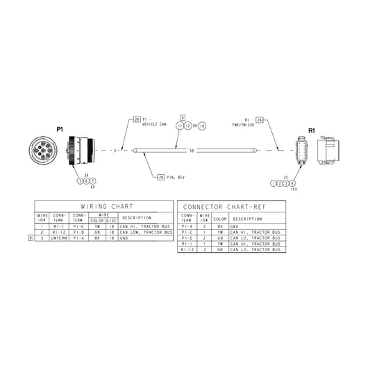 Cable Assy FarmStream CAN diagnostic port to FMX/TM-200