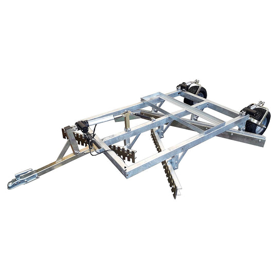 Road drag for ATV, 3-blade with electrical height adjustment