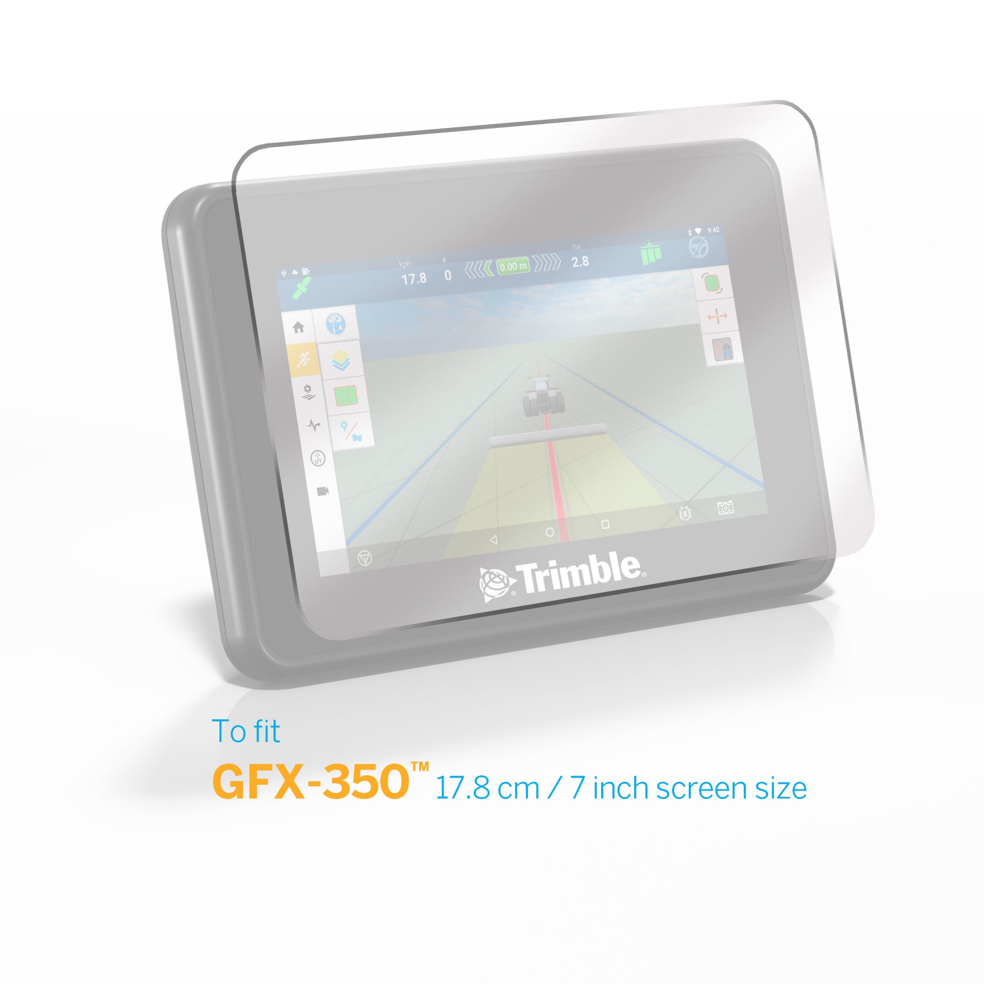 Trimble anti -glare screen protector. Anti-glare screen protector kit, GFX-350 / XCN-750. 129940 display screen protect GFX 350 7 inch, 17.8 centimetre